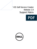 Support Matrix: Dell™ VIS Self-Service Creator Release 2.0