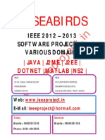 Java Datamining IEEE Projects 2012 at Seabirds (Chennai, Trichy, Pudukkottai, Thanjavur, Perambalur, Karur)