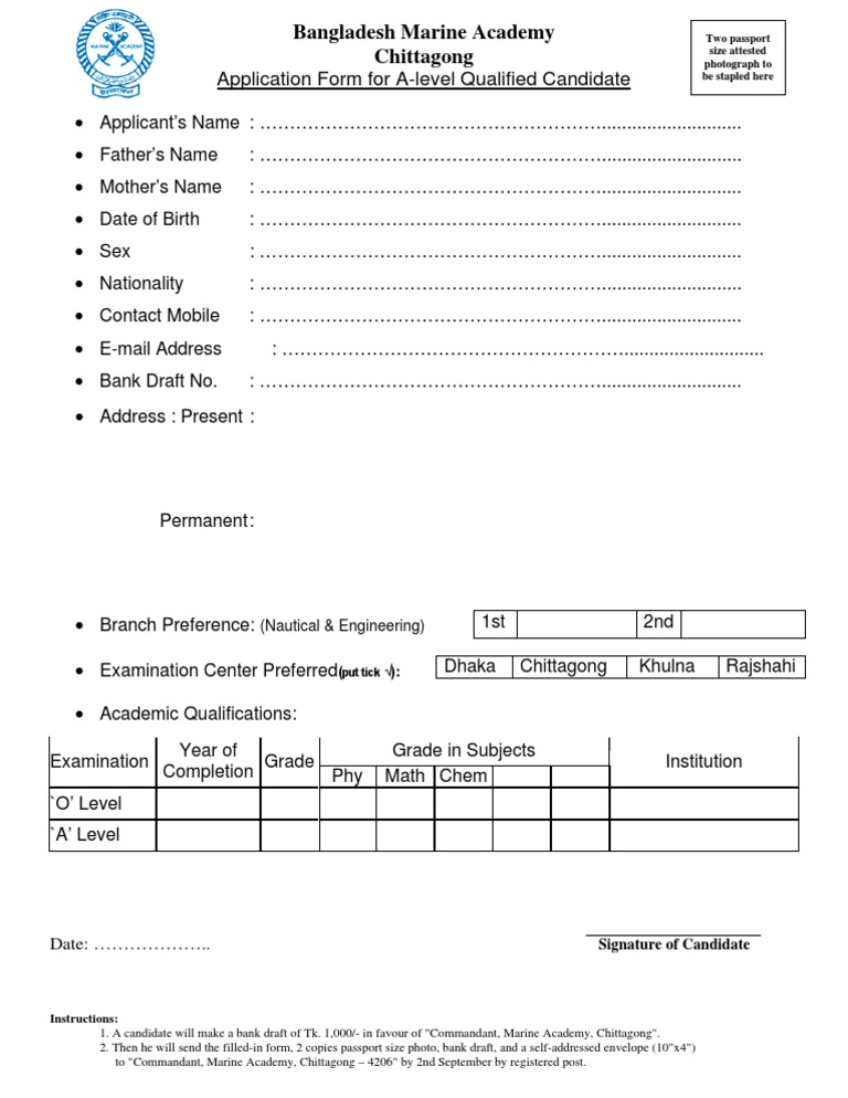 Recruitment O Level Form 49th Batch-2012 | PDF | Career & Growth ...