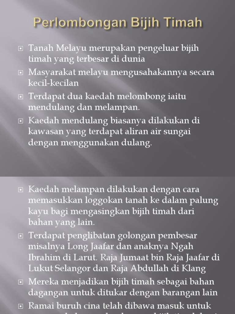 Perlombongan Bijih Timah (P.point)  PDF