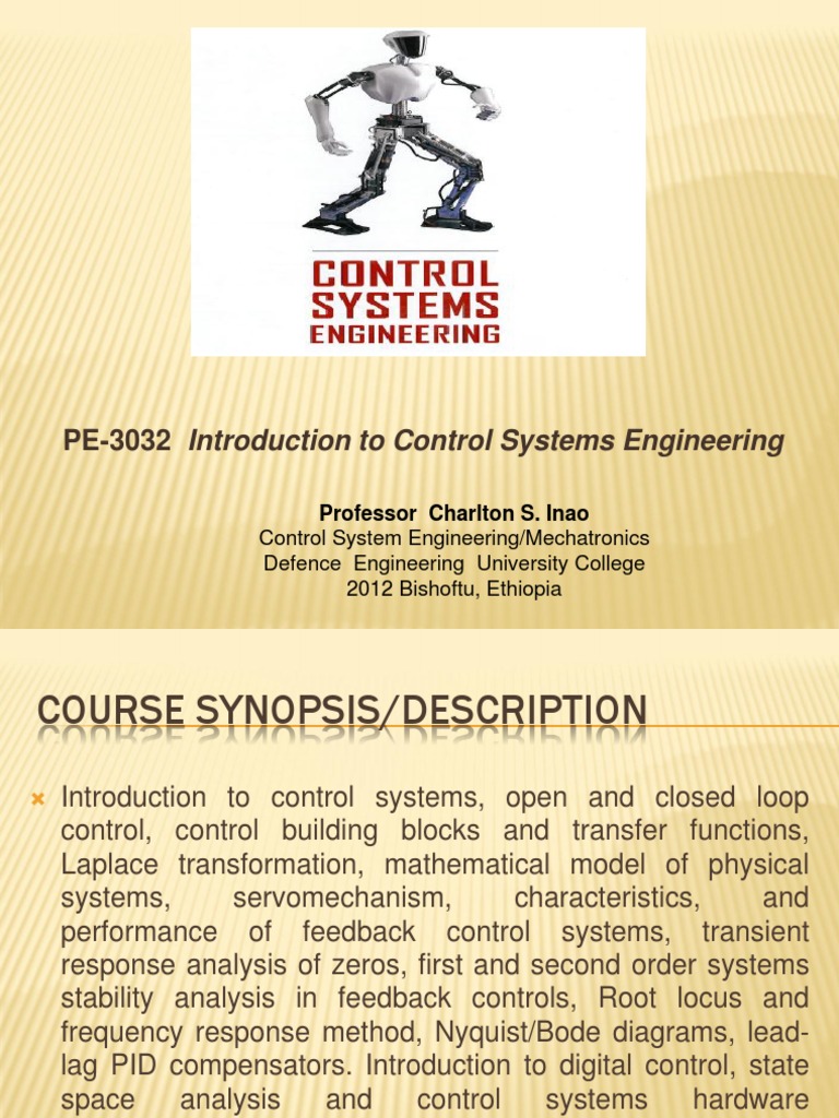 Pe-3032 WK 1 Introduction To Control System March 04 | PDF | Control ...
