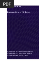 Download Shortcut Keys of MS Excel by 92azeem161 SN10581839 doc pdf