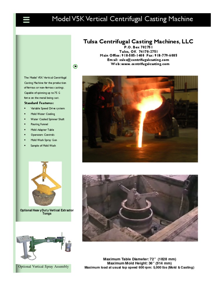 Tulsa Centrifugal Casting Machines PDF