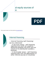 Internal Equity Sources of Finance