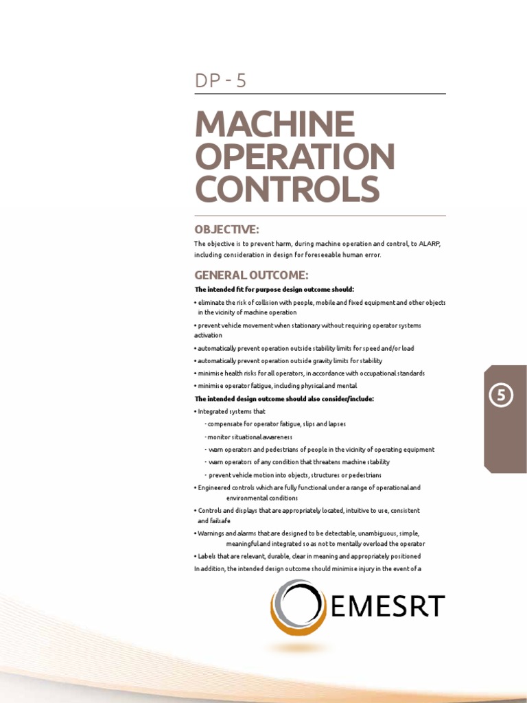 Machine Operation Safety Controls | PDF | Machines | Risk