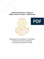 Manual Introductorio A Maple 8.0 Algebra Lineal Avanzada y Optimizacion