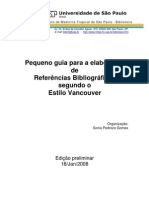 USP Pequeno Guia Para a Elaboracao de Referencias Segundo o Estilo Vancouver