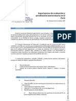 Experiencias de evaluación y acreditación universitaria en  el Perú-Dr. Francisco Farro Custodio. 