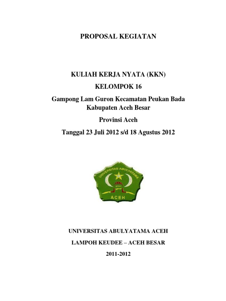 Proposal Kegiatan KKN Kelompok 16 | PDF | Sains & Matematika