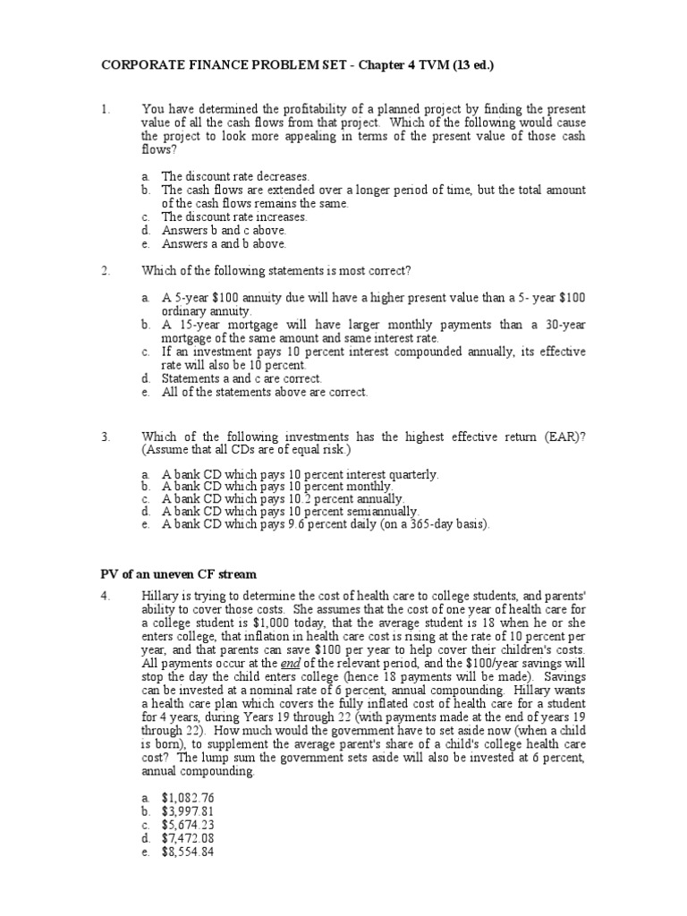 Ch4ProbsetTVM13ed - Master | PDF | Present Value | Interest