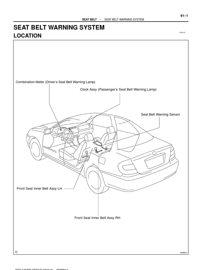 Seat Belt Warning System Location PDF