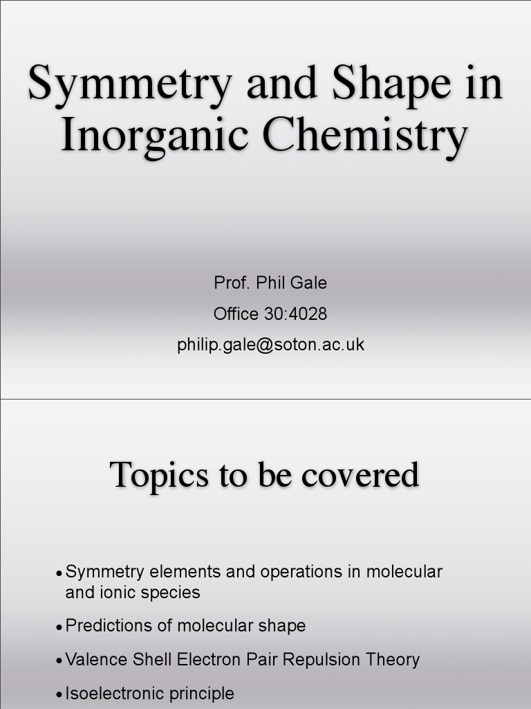 Symmetry Elements in Inorganic Chemistry | PDF | Cartesian Coordinate ...