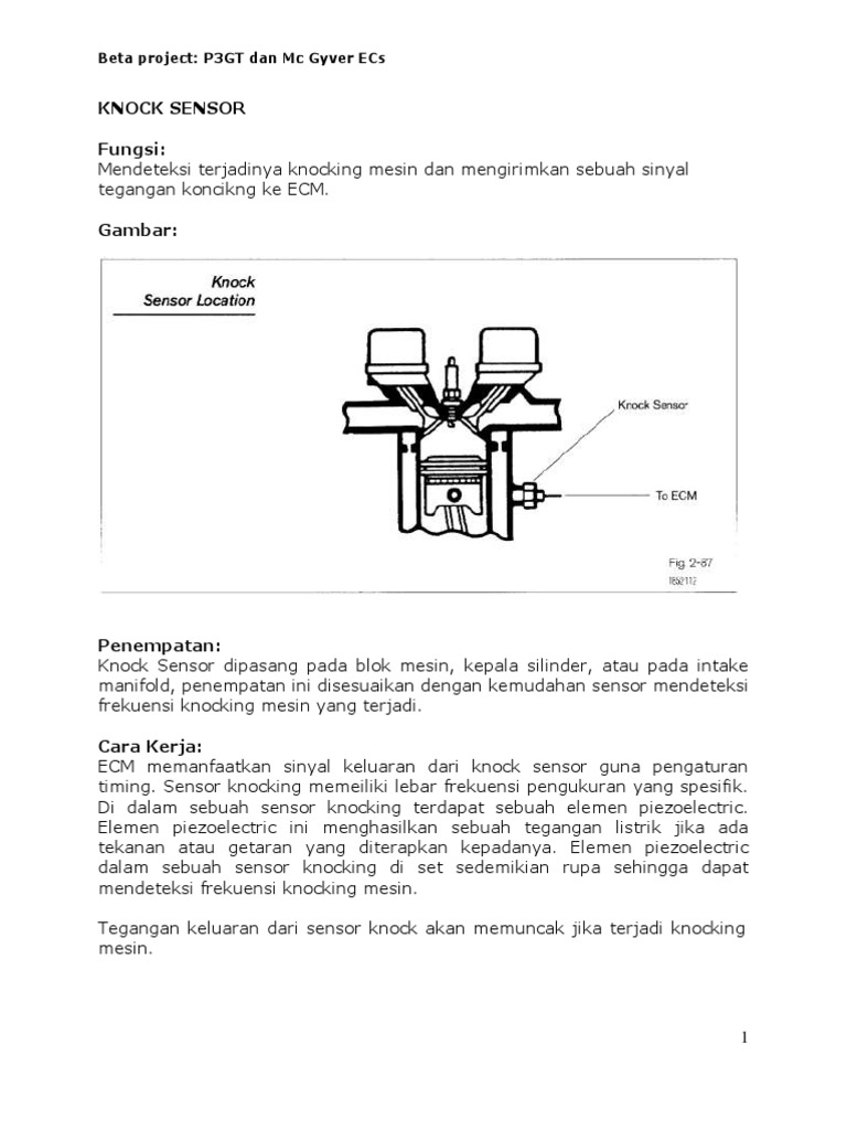 Fungsi dan Cara Kerja Knock Sensor | PDF | Teknologi & Rekayasa