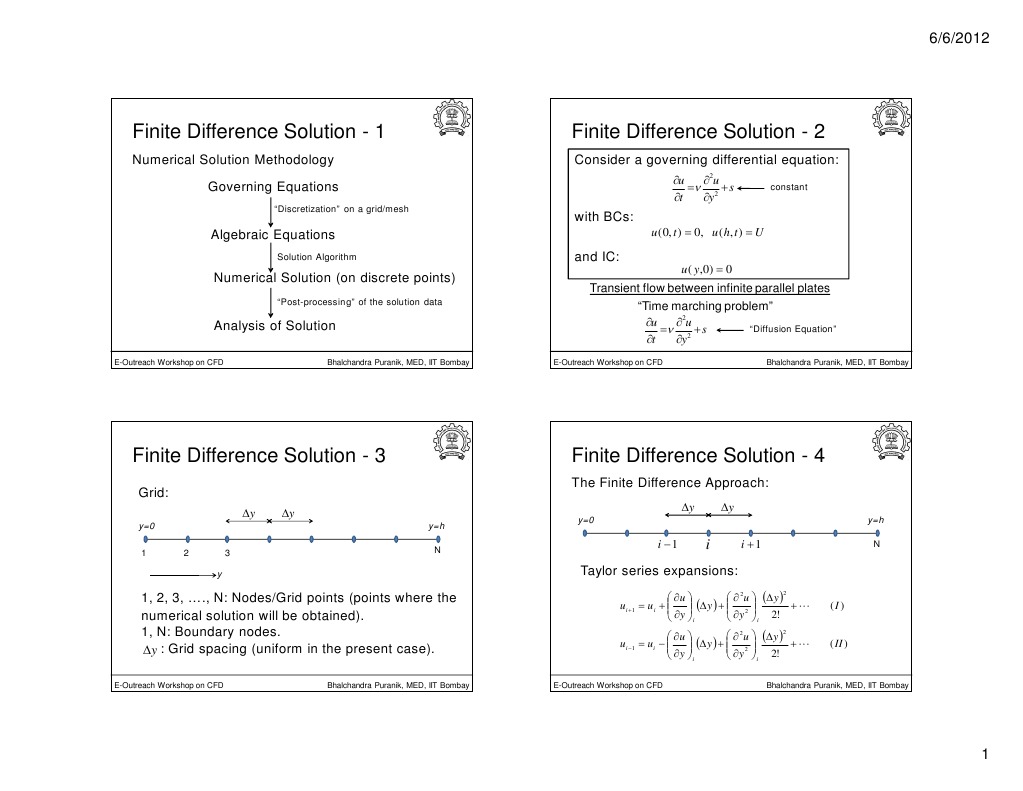 Finite Difference Solution - 1 Finite Difference Solution - 2 | PDF ...