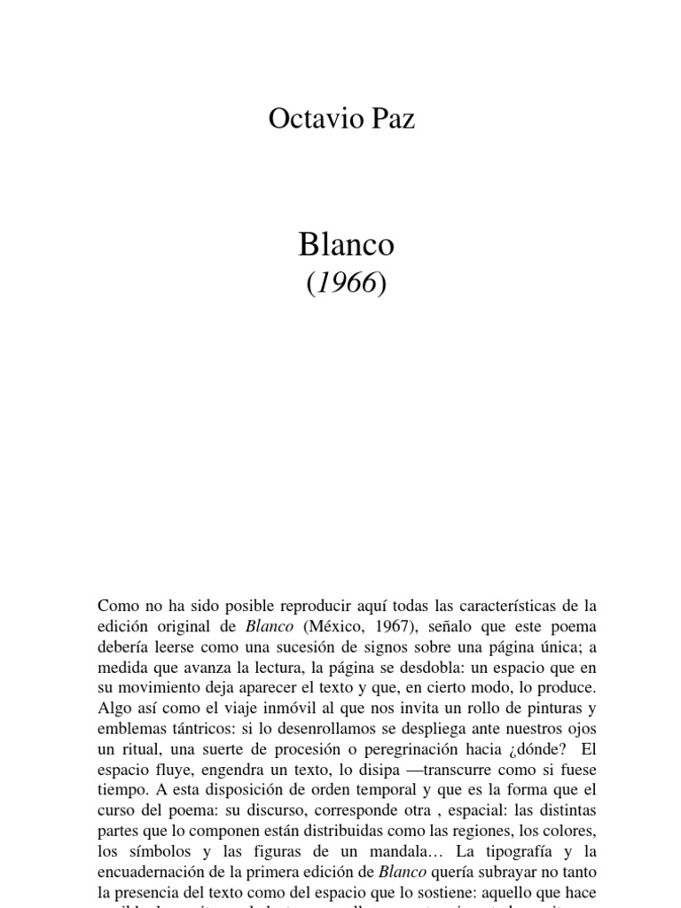 blanco OCTAVIO PAZ