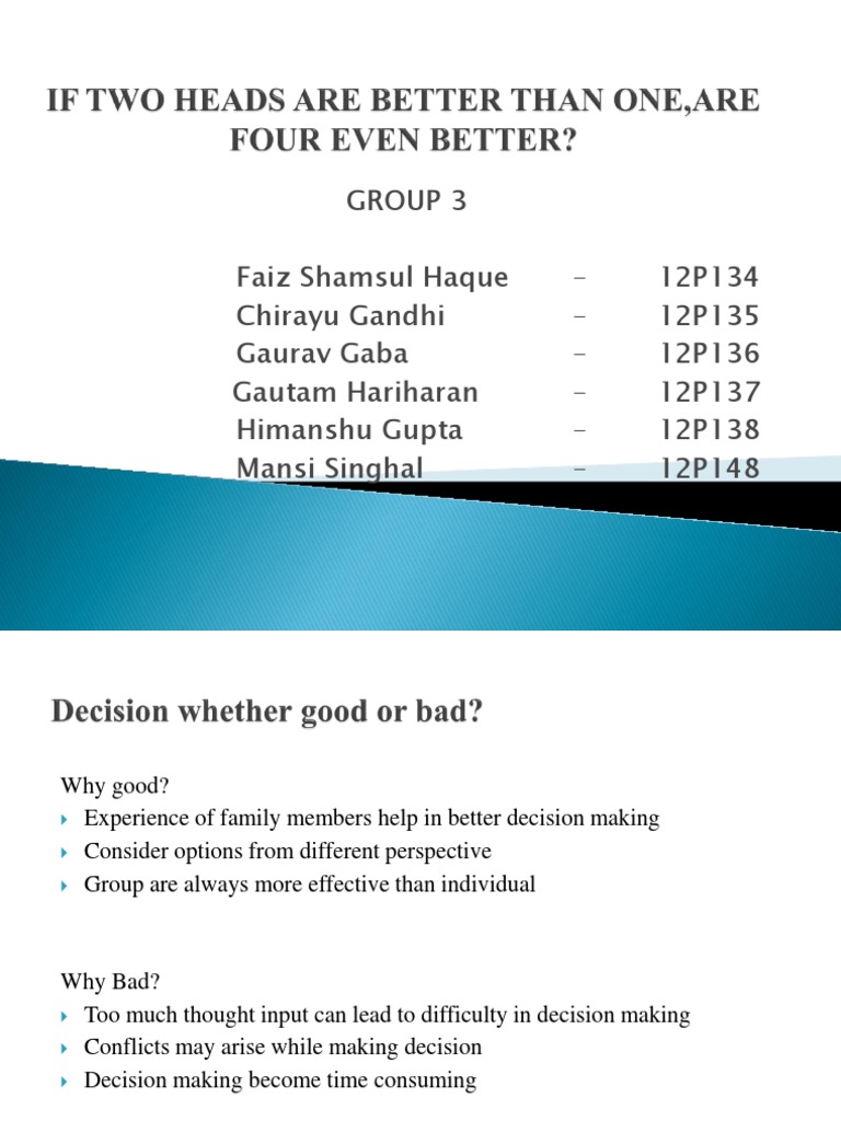 Group3 Two Heads | PDF | Wellness