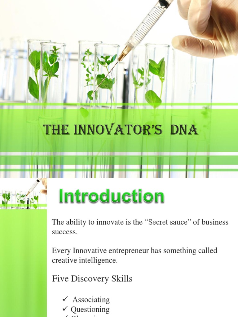 The Innovator S Dna Pdf Entrepreneurship Experiment