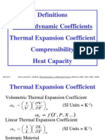 Thermal Expansion, Compressibility, and Heat Capacity Notes