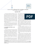IDEA-WWC - Reporte Sobre Proceso Electoral en Venezuela - Informe (Agosto 2012)