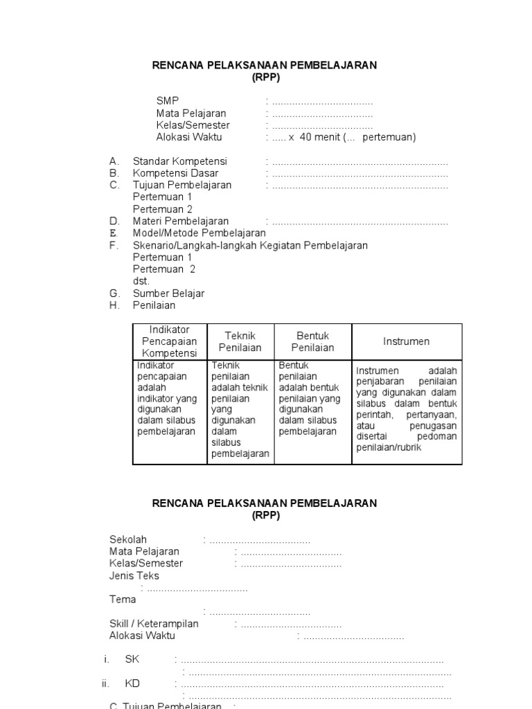 Contoh Format Penilaian Kognitif Afektif Dan Psikomotorik