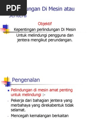 Perlindungan Di Mesin Atau Jentera Pdf