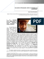 Monedero J C Economia Social en Venezuela Entre La Voluntad y La Posibilidad 2009