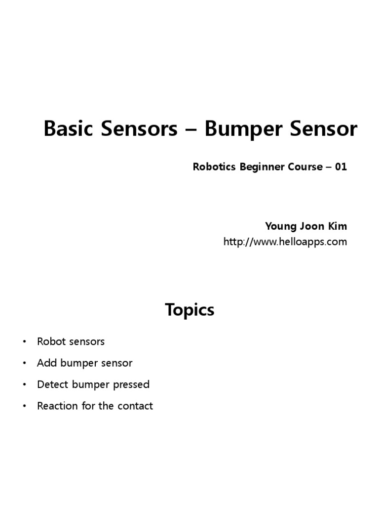 Beginner Robotics 01 Basic Sensors Bumper | PDF | Business | Technology ...