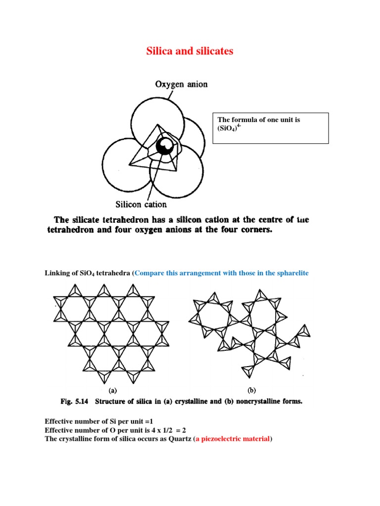 Silica and Silicates Overview | PDF | Teaching Methods & Materials ...