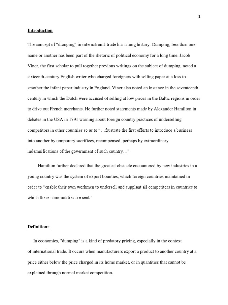 Dumping measures picture