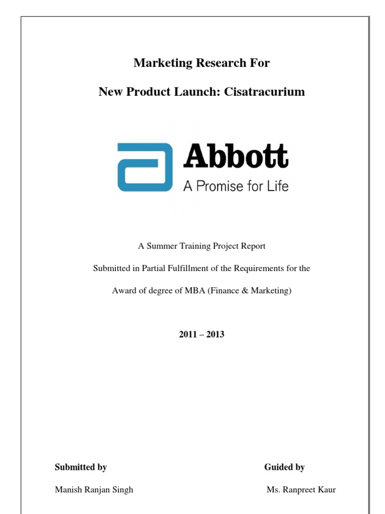 Summer Internship Project Report PDF Abbott Laboratories