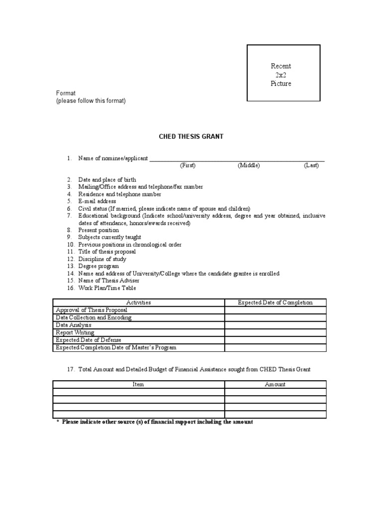Dost thesis grant picture