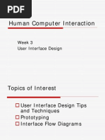 Human Computer Interaction: Week 3 User Interface Design