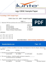 CBSE Class XII - 2009 - Sample Paper Psychology