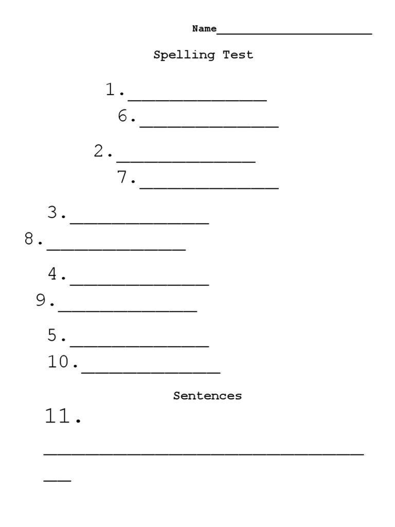 Spelling Test | PDF