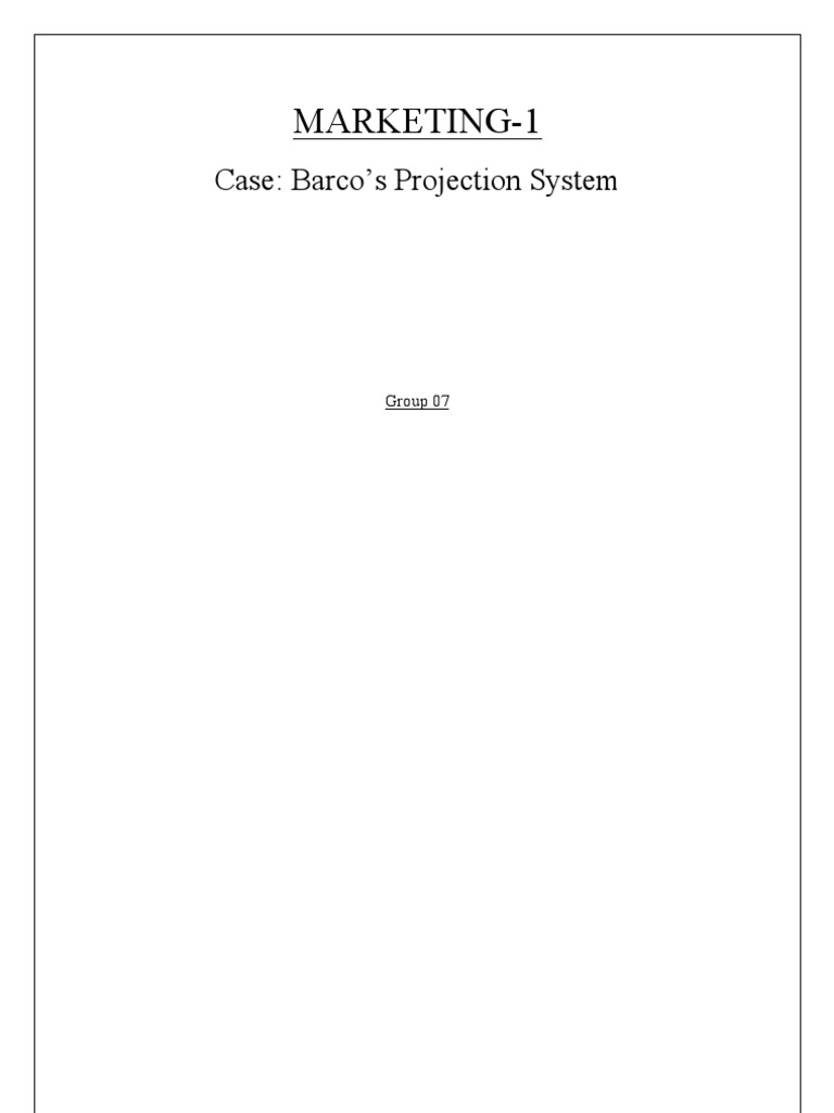 Barco's Projection System Case Study | PDF | Sony | Market Segmentation