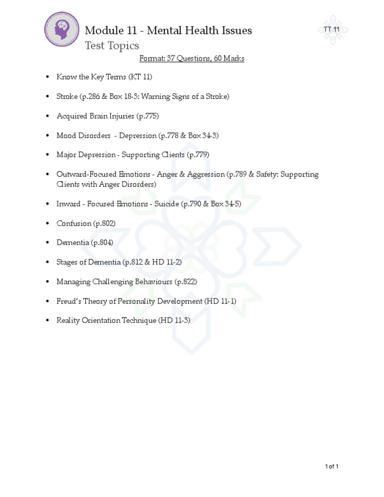 MHA Depression Test Overview | PDF | Major Depressive Disorder | Mental ...