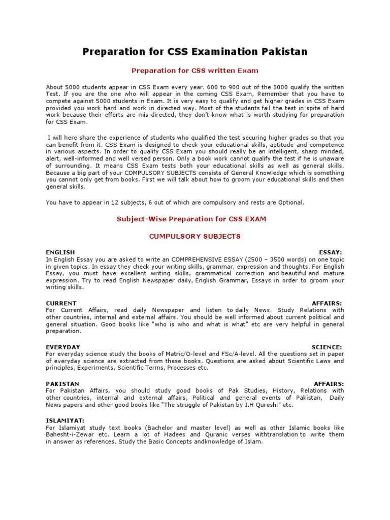 Css essay past papers image