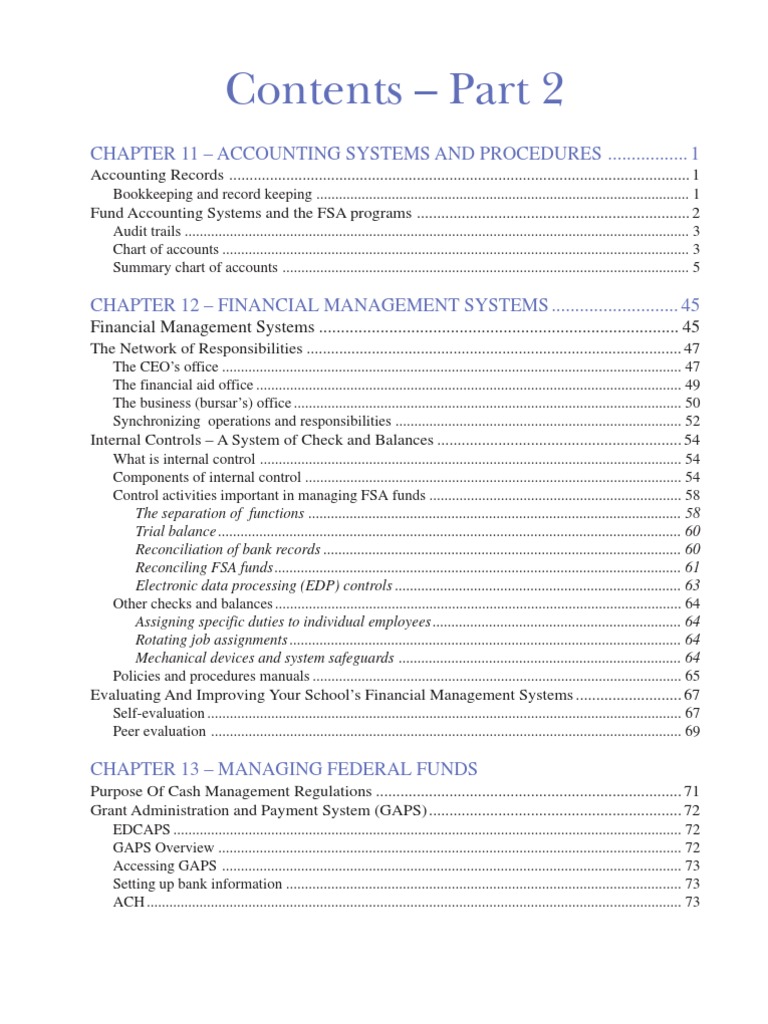 Contents - Part 2: Chapter 11 - Accounting Systems and Procedures ...
