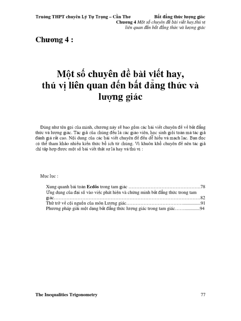 Chuyen de Luong Giac | PDF