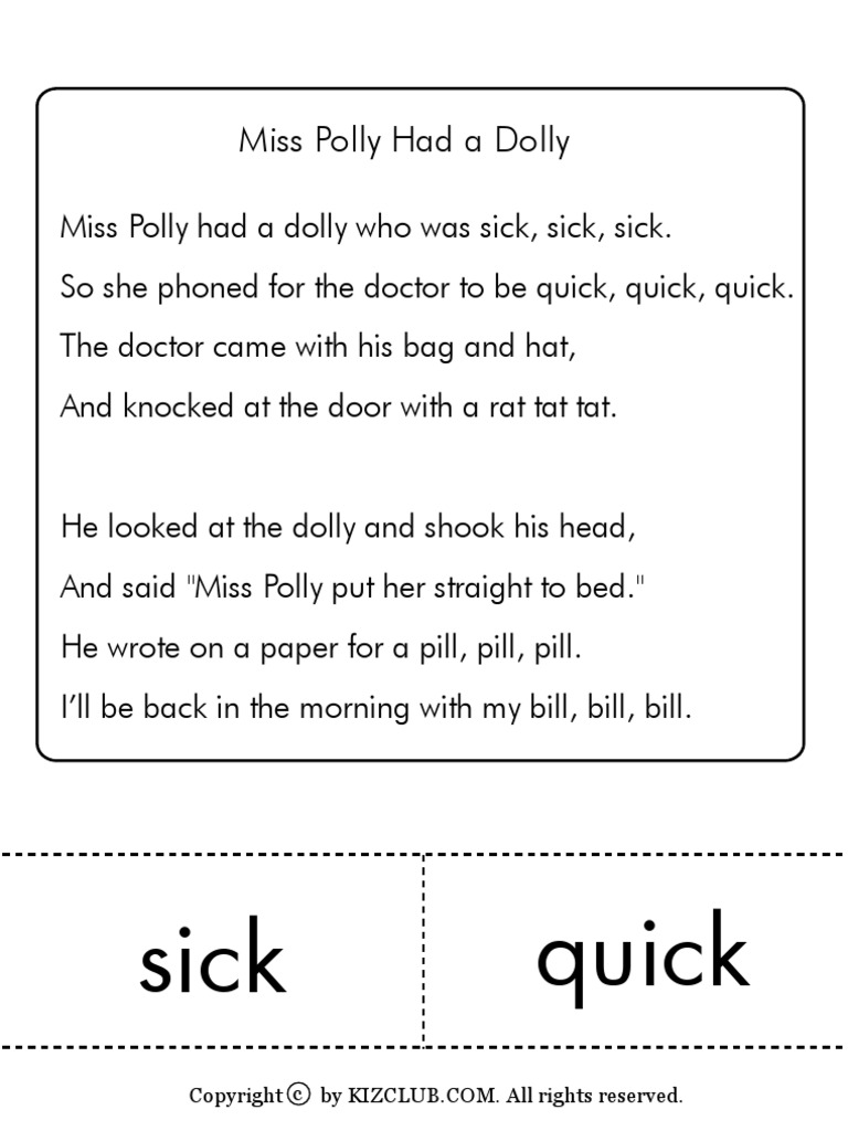 Sick Quick Miss Polly Had A Dolly