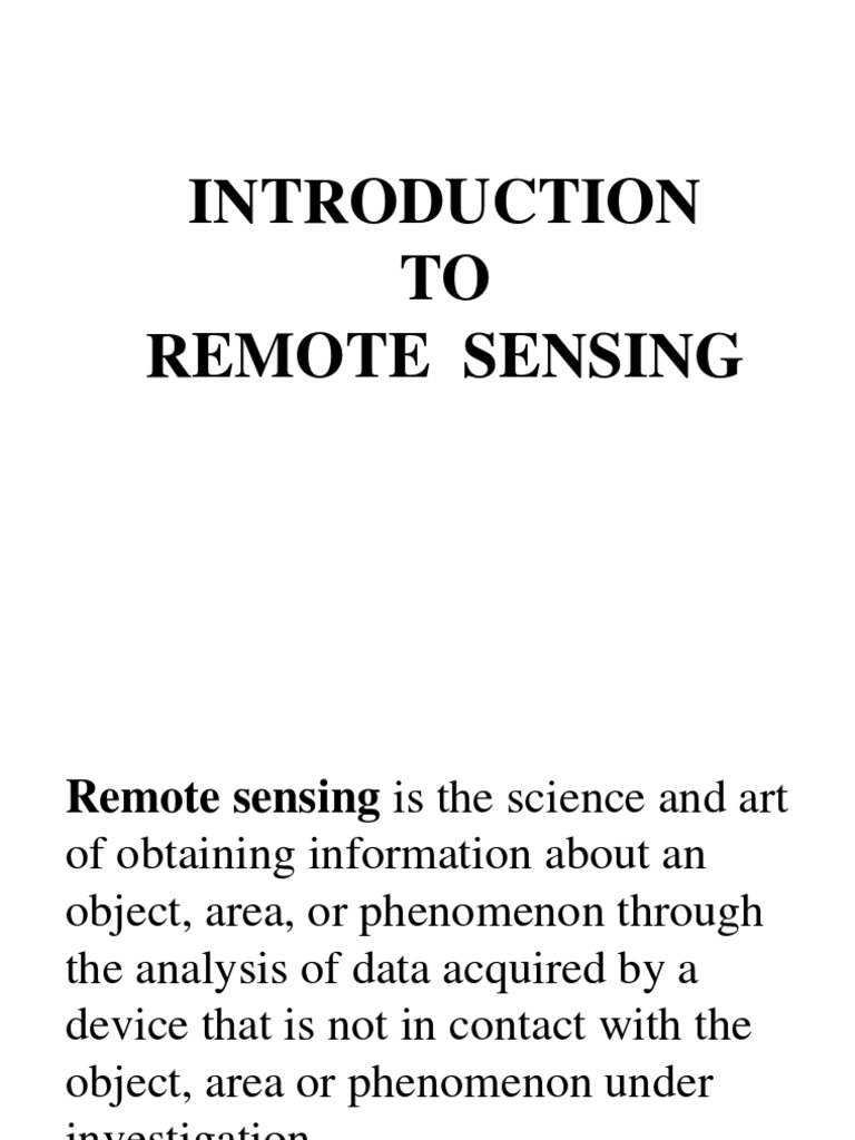 Remote Sensing | PDF | Science & Mathematics