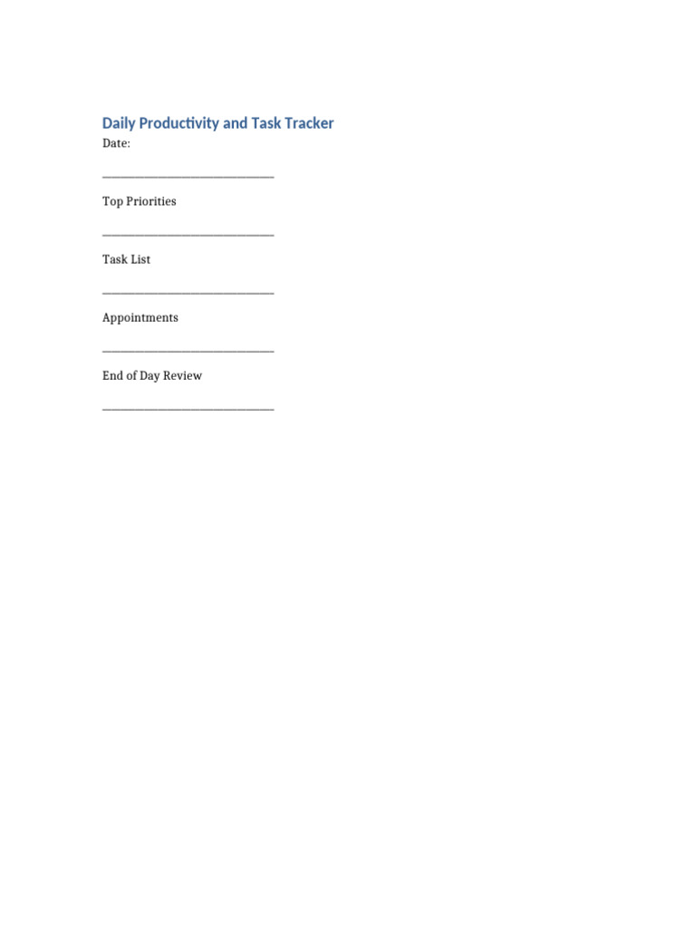 Daily Task Tracker | PDF