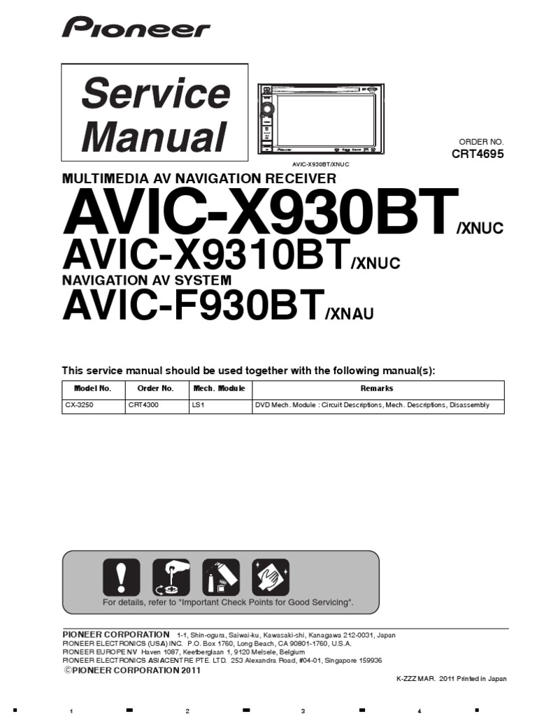 PIONEER AVIC X930BT Service Manual en | Electrical Connector | Laser
