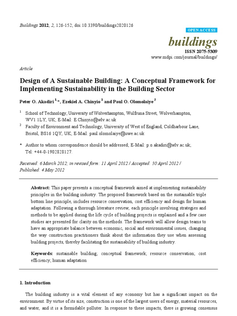 Design of A Sustainable Building A Conceptual Framework | PDF | Green ...