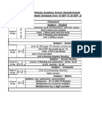 Pakistan Academy School Ahmadi, Kuwait Weekly Schedule From 16 SEP To 20 SEP 2012 Class - 4 A.B