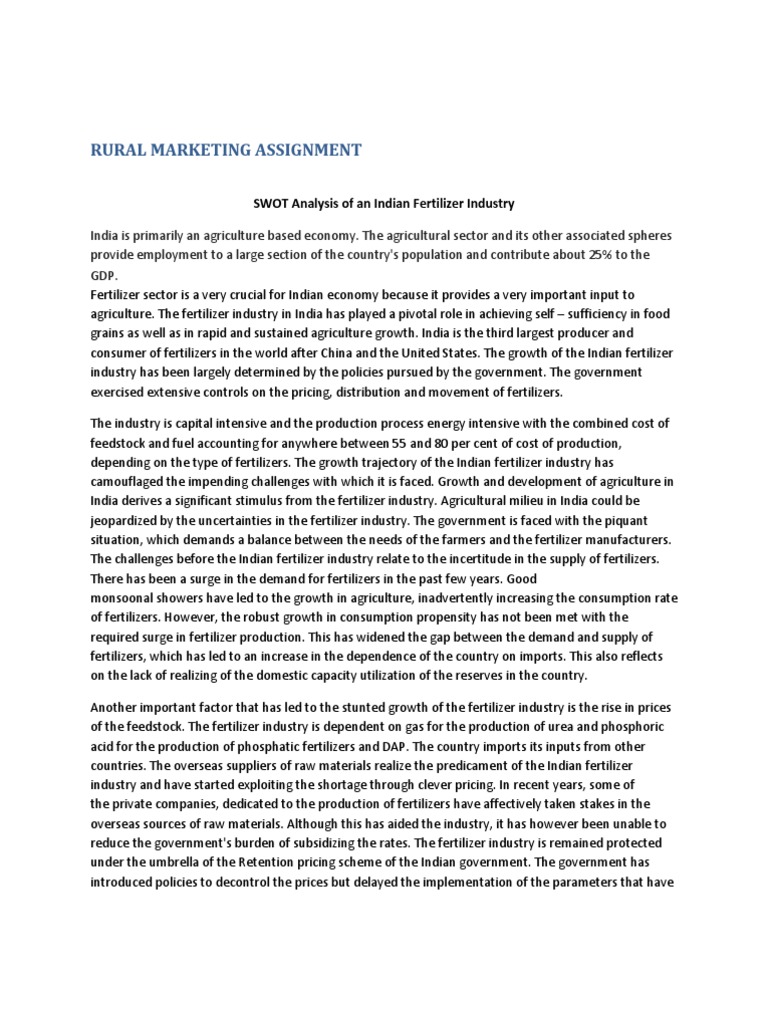 SWOT Analysis of Indian Agrochemicals | PDF | Agriculture | Economic Growth