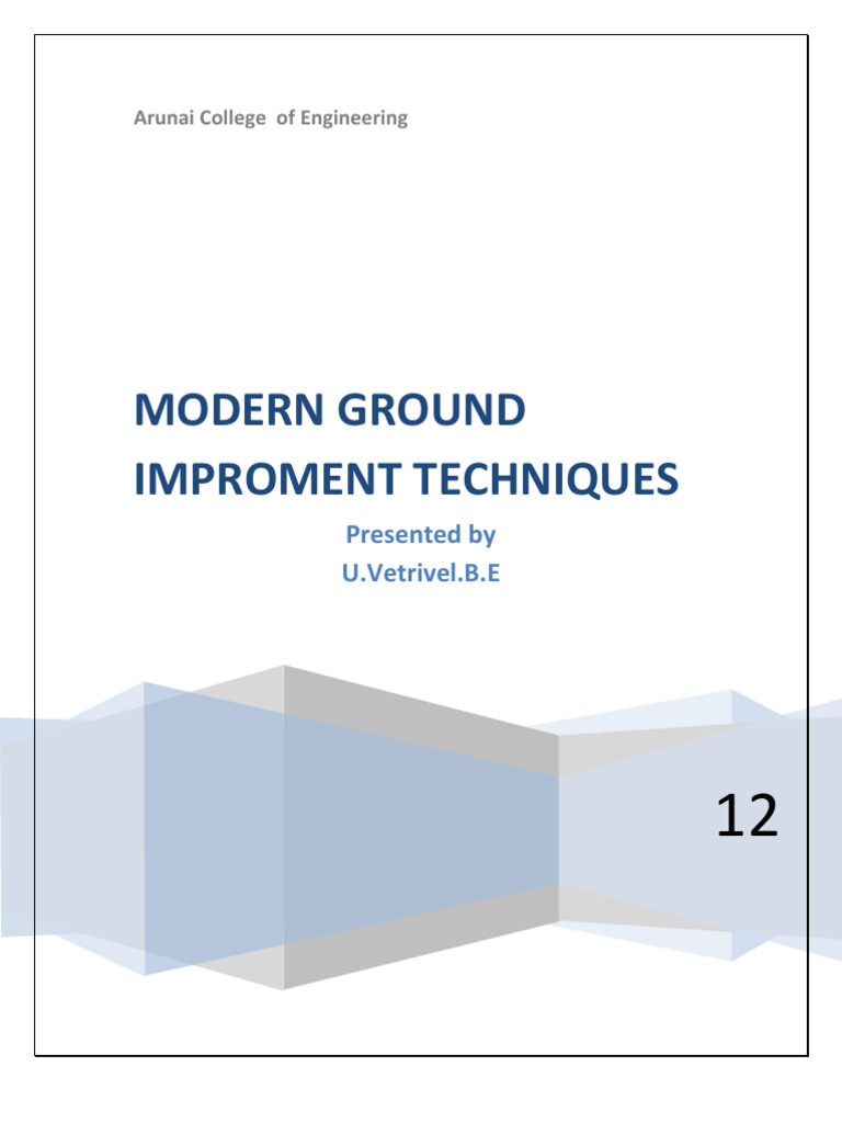 Modern Ground Improvement Techniques | PDF | Deep Foundation | Fly Ash