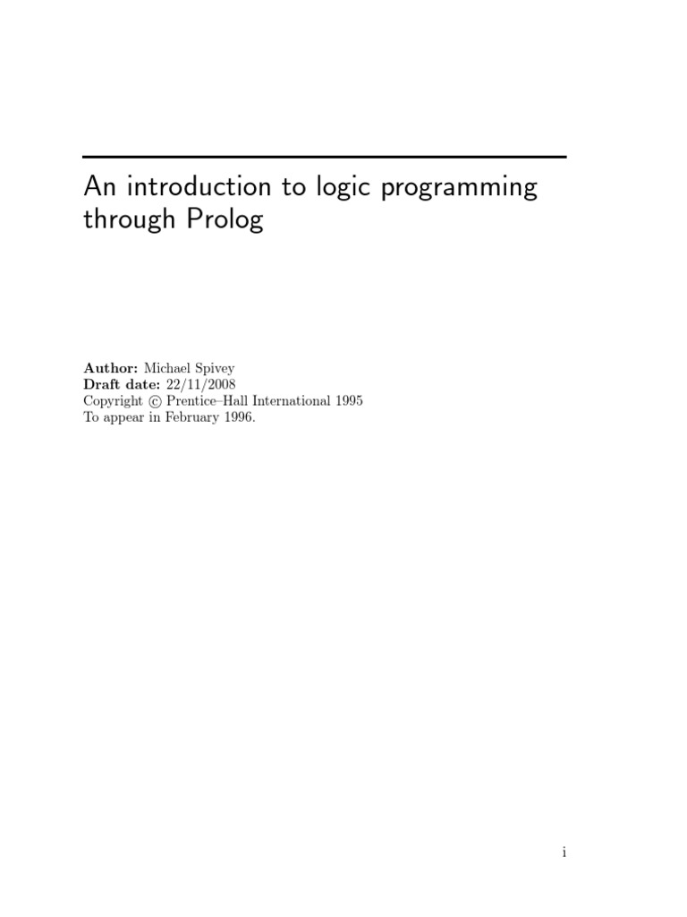An Introduction To Logic Programming | PDF | Mathematical Logic ...