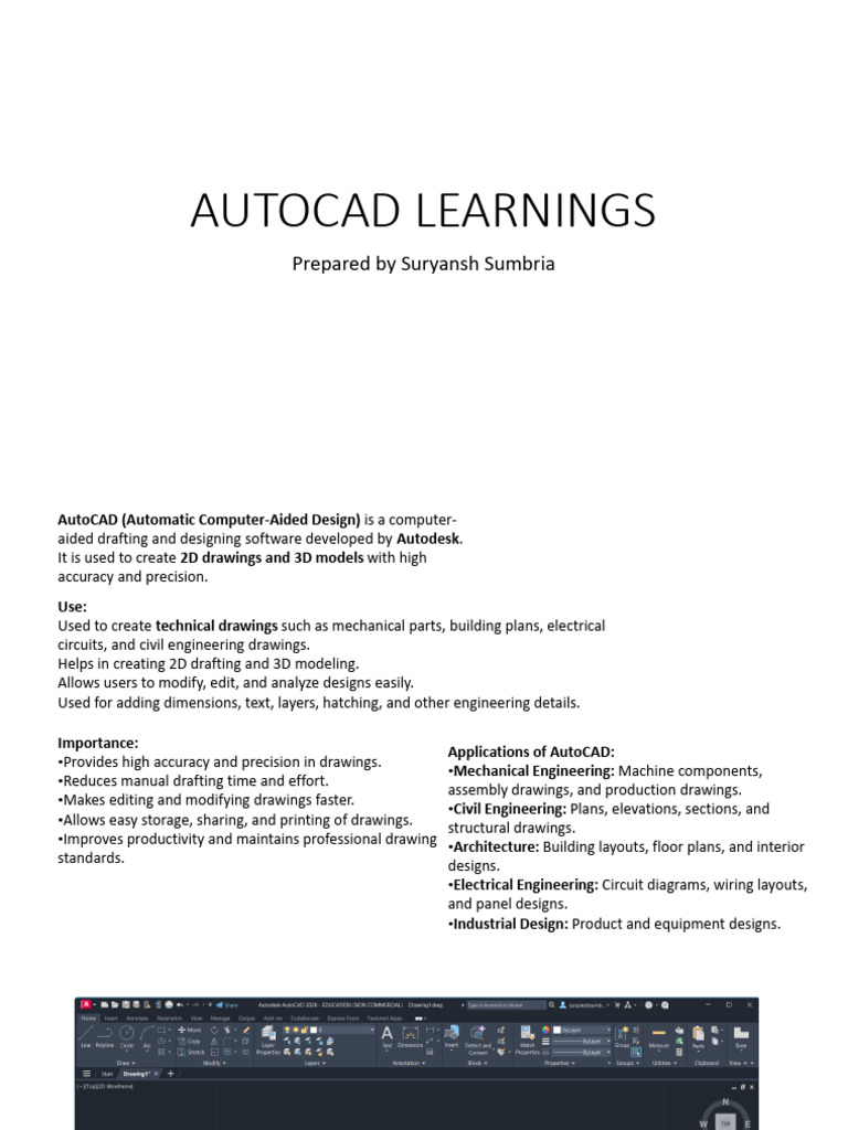 AUTOCAD LEARNINGS | PDF