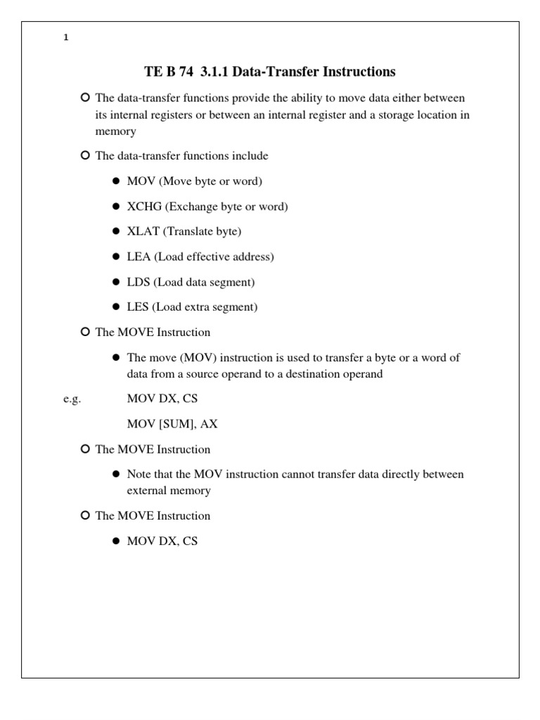TE B 74 3.1.1 Data-Transfer Instructions | PDF